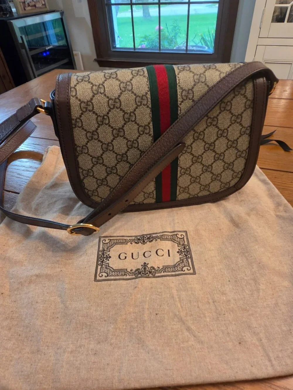 Gucci Ophidia Saddle Flap Shoulder Bag